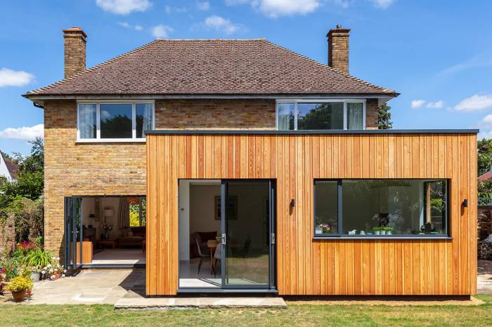 Cladding timber exterior extension larch granit siberian architects around guide